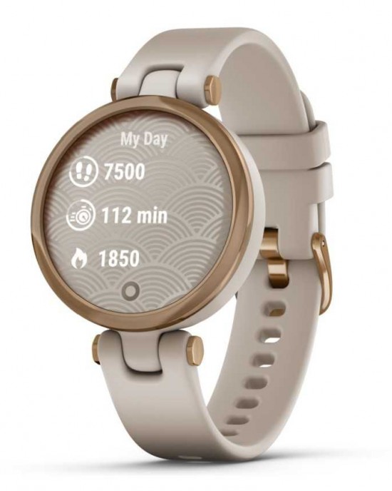 GARMIN HORLOGE "LILY" LIGHTSAND BAND EN KAST MET ROSE BEZEL 35MM 50M - 79273 - 010-02384-11