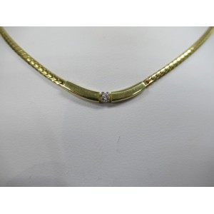 GOUDEN CHOKER MET 0.15CT BRILJANT 45CM - 10382 - 0936-43-45CM