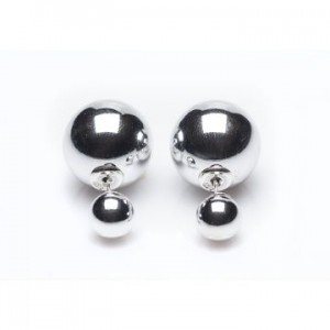 ZILVEREN OORSTEKERS "DOUBLE DOTS" SILVER - 69681 - 11044