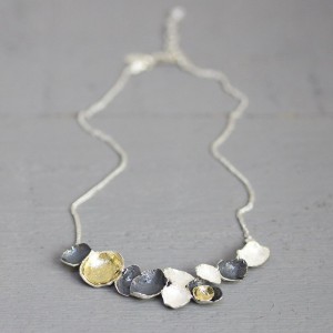 JÉH JEWELS HANGER MET COLLIER MET DIVERSE MATEN CUPS ZILVER/OXI/VERGULD - 80298 - 20104