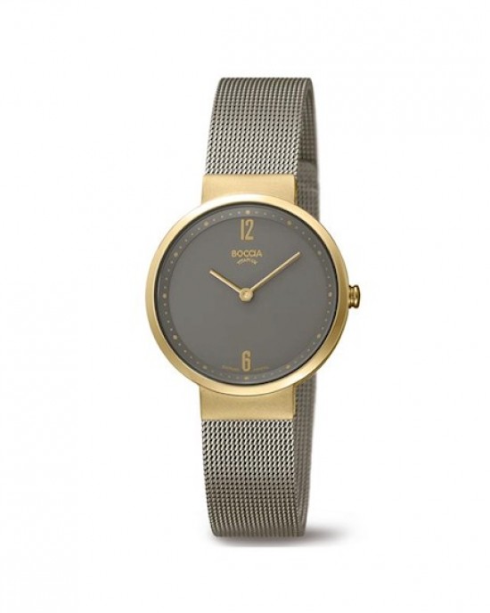BOCCIA HORLOGE TITANIUM ANTRACITE BAND EN DOUBLE KAST  MET SAPPHIRE GLAS 50M - 75925 - 3283-02