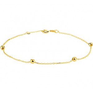 GOUDEN ARMBAND ANKER MET 7 3MM BOLLETJES 17.5-18.5CM - 78024 - 4019491