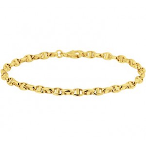 GOUDEN ARMBAND OVALE JASSERON MET DWARSBALK 3.5MM 18.5MM - 78601 - 4019495-18.5CM