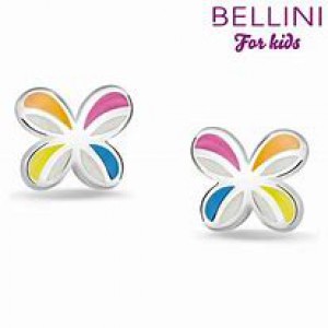 BELLINI ZILVEREN OORSTEKERS VLINDER MULTI COLOR - 71448 - 575022