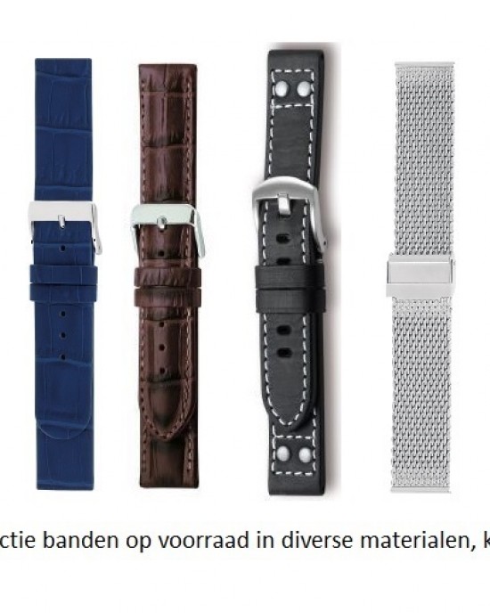 HORLOGEBAND LEER PREMIUM VINTAGE BLAUW 18MM - 73715 - 58418