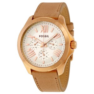 FOSSIL HORLOGE "CECILE" LEREN BAND EN ROSE KAST 40MM 10ATM - 70913 - AM4532