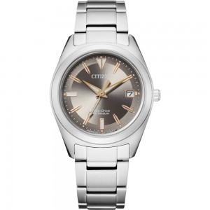 CITIZEN HORLOGE, ECO DRIVE, TITANIUM BAND EN KAST, GRIJZE PLAAT MET DATUM 50M - 81401 - FE6150-85H