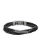 *FOSSIL STALEN  ARMBAND ZWART LEER EN NYLON STRENGEN EN GUNMETAL KLEUR PLAATJE - 77636 - JF03185793