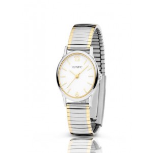 OLYMPIC HORLOGE "SOPHIE" BI-COLOR OVALE KAST EN REKBAND 30M - 80666 - OL26DSS137B