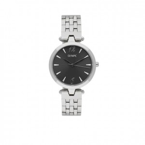 OLYMPIC HORLOGE, SORRENTO, STALEN BAND EN KAST, ZWARTE WIJZERPLAAT 50M - 78917 - OL88DSS010