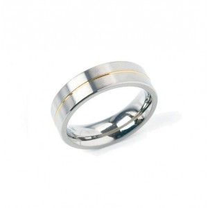 BOCCIA TITANIUM RING MET VERGULDE GROEF MT62 - 81248 - 0101-2162-MT62