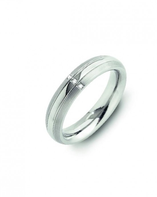 *BOCCIA TITANIUM RING MET MAT/GLANS MET 0.015CT BRILJANT MT54 - 72234 - 0131-0354-MT54