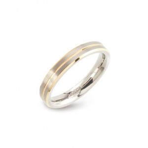 BOCCIA TITANIUM RING MET MET DOUBLE GROEF EN ZIJKANTEN 4MM MT54 - 82569 - 0148-0254-MT54