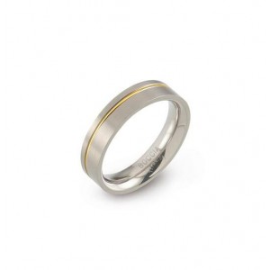 BOCCIA TITANIUM RING MET UIT HET MIDDEN EEN DOUBLE GROEF EN ZIJKANTEN 5MM MT63 - 82588 - 0149-0363-MT63