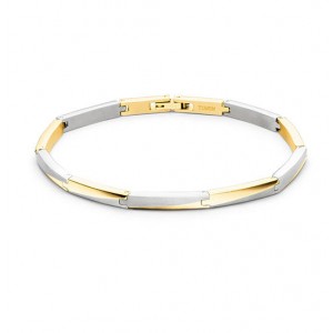 BOCCIA TITANIUM ARMBAND MET BICOLOR SCHAKELS 3MM 21CM - 83722 - 03059-02