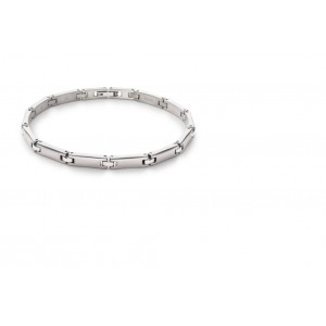 BOCCIA TITANIUM ARMBAND LANGWERPIGE SCHAKEL MET KORTE TUSSENSCHAKEL 21CM  (Ook als set leverbaar) - 84204 - 03067-01-21CM