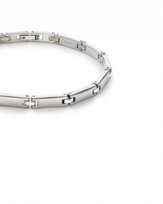 BOCCIA TITANIUM ARMBAND LANGWERPIGE SCHAKEL MET KORTE TUSSENSCHAKEL 21CM  (Ook als set leverbaar) - 84204 - 03067-01-21CM