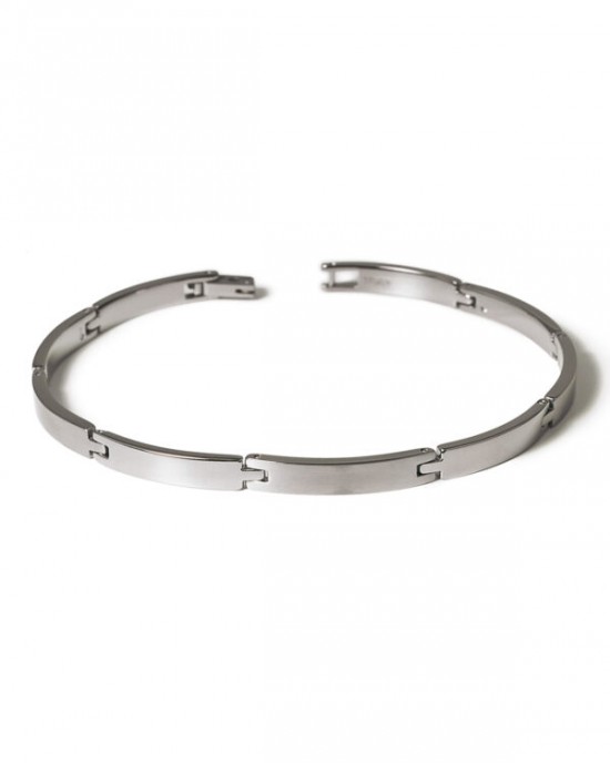 BOCCIA TITANIUM ARMBAND RECHTE LANGWERPIGE SCHAKELS MAT/GLANS 19CM - 70904 - 0319-03