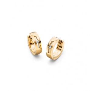 BOCCIA TITANIUM KLAPCREOLEN, DOUBLE, MET 0.08CT BRILJANT 14MM - 82693 - 05045-05