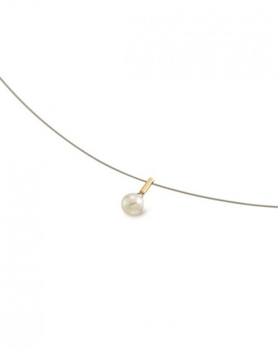 BOCCIA STALEN COLLIER EN TITAAN SLUITNG EN BICOLOR PARELHANGER ZOETWATER - 78594 - 08036-02