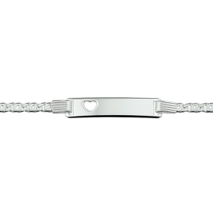 ZILVEREN GRAVEER ARMBAND MET OPEN HARTJE 14-16CM - 79519 - 1008801
