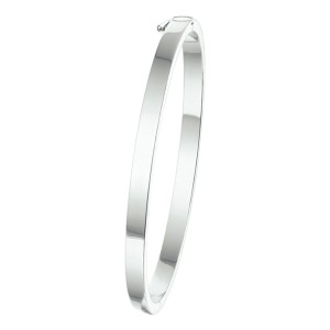 ZILVEREN SLAVENARMBAND SCHARNIER MET VEILIGHEIDSACHTJE VLAK/VLAK 4 X 60MM - 83872 - 1020970