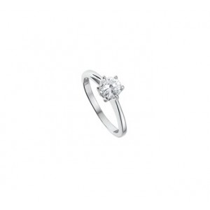 ZILVEREN RING ZIRKONIA IN 6 POOTS CHATON ZETTING 6.0MM MT56 - 78216 - 1322070-MT56
