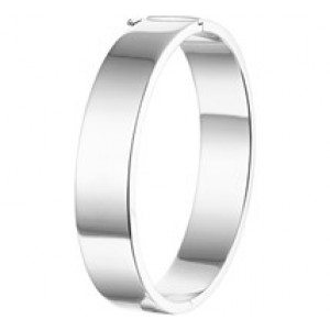 ZILVEREN SLAVENARMBAND VLAKKE BUIS/SCHARNIER (VLAK/VLAK) 12MM 60MM - 73379 - 1324532