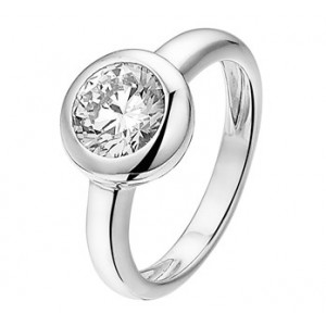 ZILVEREN RING MET RONDE ZIRKONIA MT56* - 74404 - 1326162-MT56
