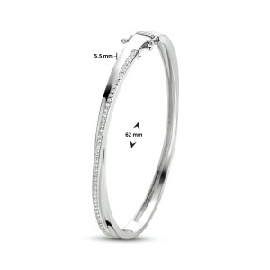 ZILVEREN SLAVENARMBAND CROSSOVER MET ZIRKONIA'S 62MM - 82449 - 1334809
