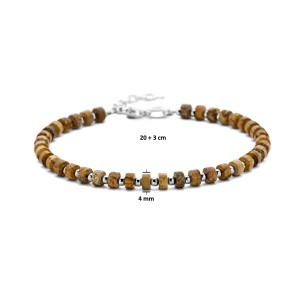 ZILVEREN ARMBAND MET BRONZIET STENEN 4.0MM 20+3CM - 81177 - 1336303