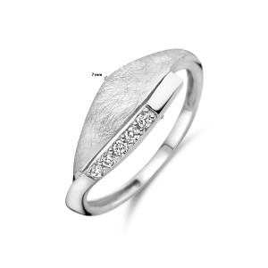 ZILVEREN RING  MET ZIRKONIA'S EN GESCRATCHT DEEL MT54 - 83414 - 1337820-MT54