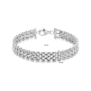ZILVEREN ARMBAND PANTER SCHAKEL 8MM 17CM - 83790 - 1339971
