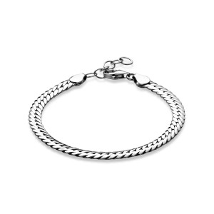 ZILVEREN ARMBAND PLATTE GOURMET 5MM 17+3CM - 83932 - 1341588