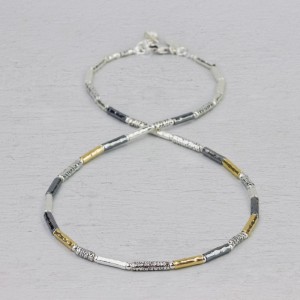 JÉH JEWELS ZILVEREN COLLIER OXY AND WHITE SHINY + GOLDFILLED 42CM - 68052 - 17708-42CM