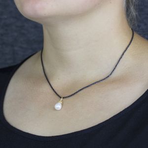 JÉH JEWELS ZILVEREN HANGER, VERGULD MET PAREL 7X12MM - 83726 - 18971
