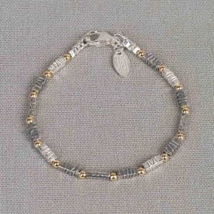 JÉH JEWELS ZILVEREN ARMBAND  ZILVER/OXY GOLDFILLED 18CM (Ook als 17,19 en 20cm en collier leverbaar) - 83862 - 19287-18-18CM