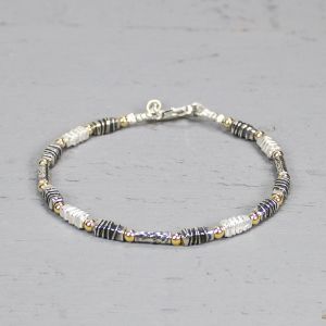 JÉH JEWELS ZILVEREN ARMBAND  ZILVER/OXY GOLDFILLED 19CM (Ook als 17,18 en 20cm en collier leverbaar) - 71672 - 19287-19-19CM