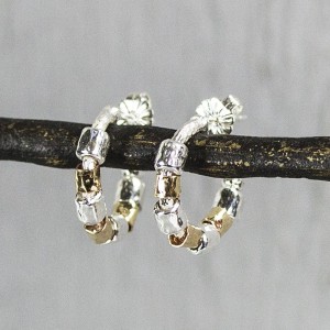 JÉH JEWELS ZILVEREN CREOLEN VERGULD EN ZILVER 15MM - 77843 - 19826