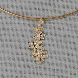 JÉH JEWELS GOUDEN HANGER,BLOSSOM MET 0.029CT I1/HI DIAMANT 10X30MM - 83729 - 19843
