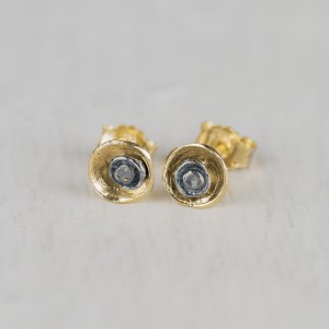 JÉH JEWELS DOUBLE OORSTEKERS MET ZWART OXY ZILVER 7MM - 82604 - 19891