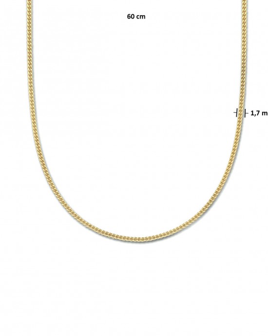 DOUBLE COLLIER GOURMET 4 ZIJDES GESLEPEN 3 MICRON 1.7MM 60CM - 83873 - 2103374-60CM