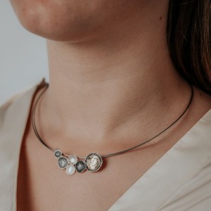 JÉH JEWELS ZILVEREN HANGER, HINK STAP SPRONG, ZILVER, OXI SILVER EN VERGULD 15MM 46MM - 82556 - 21246