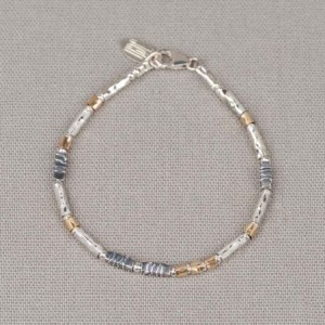 JÉH JEWELS ZILVEREN ARMBAND  ZILVER/OXY GOLDFILLED 20CM (Ook als 17,18 en 19cm en collier leverbaar) - 84475 - 21640-20-20CM
