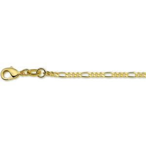 DOUBLE COLLIER FIGARO 3/1 2.3MM  50CM (Geen garantie op plating) - 83842 - 3100990-50CM