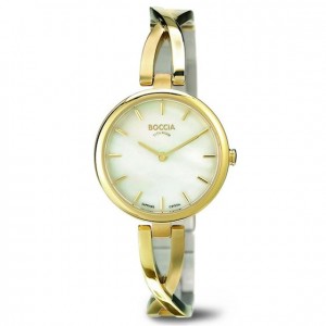 BOCCIA TITANIUM HORLOGE CROSS-OVER DOUBLE KAST EN BAND MET SAPHIREGLAS  50 - 80696 - 3239-03