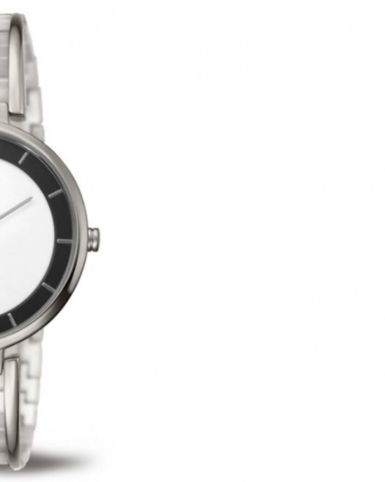 BOCCIA HORLOGE TITANIUM OPEN BAND EN KAST MET WITTE PLAAT MET ZWARTE RAND 34MM 50M - 83477 - 3260-01