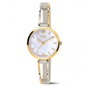 BOCCIA TITANIUM HORLOGE BICOLOR OPEN TITANIUM BAND EN DOUBLE KAST 30MM 50M - 84637 - 3354-01