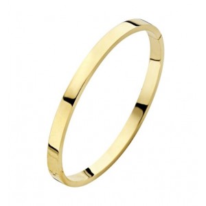 FJORY GOUDEN SLAVENARMBAND MET MASSIEF ZILVEREN KERN EN SCHARNIER VLAK/VLAK 5.0MM 61MM - 78514 - 40-A386105-61MM