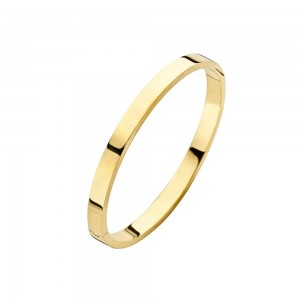 FJORY GOUDEN SLAVENARMBAND MET MASSIEF ZILVEREN KERN EN SCHARNIER VLAK/VLAK 6.0MM 61MM - 81627 - 40-A386106-61MM